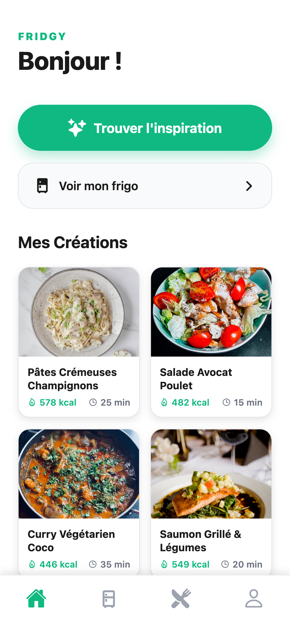 Fridgy App Mockup